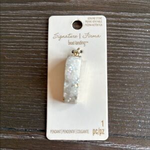 Signature Firma White Druzy Gold Pendant